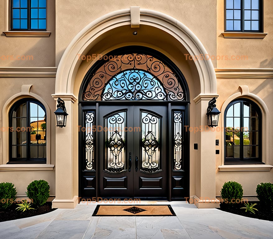 Ohio wrought iron arched double tuscan Door