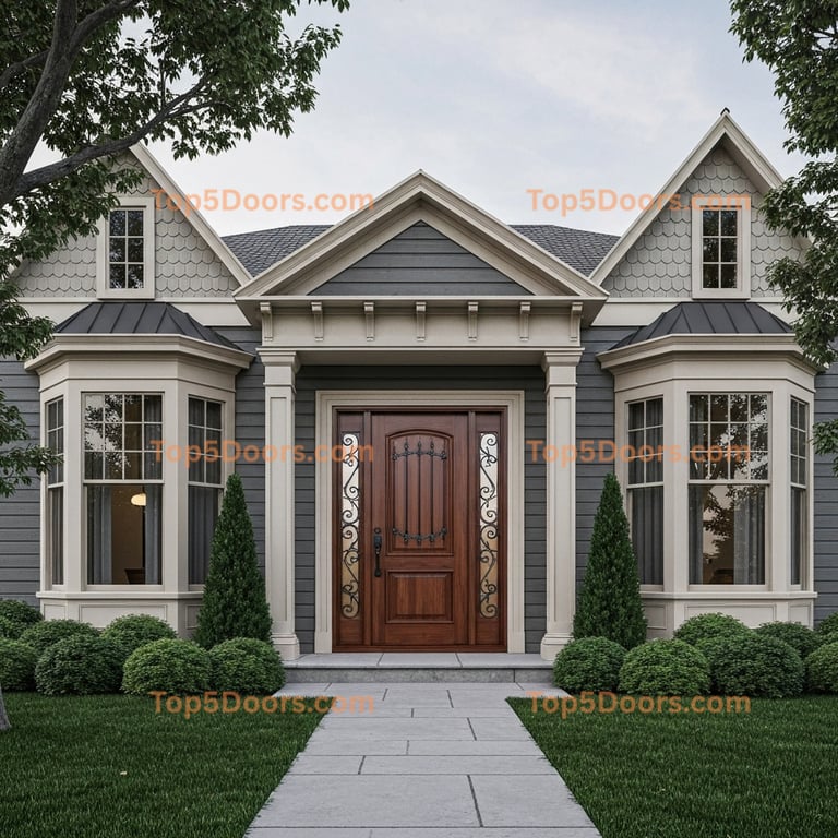 Ohio wrought iron arched double victorian Door