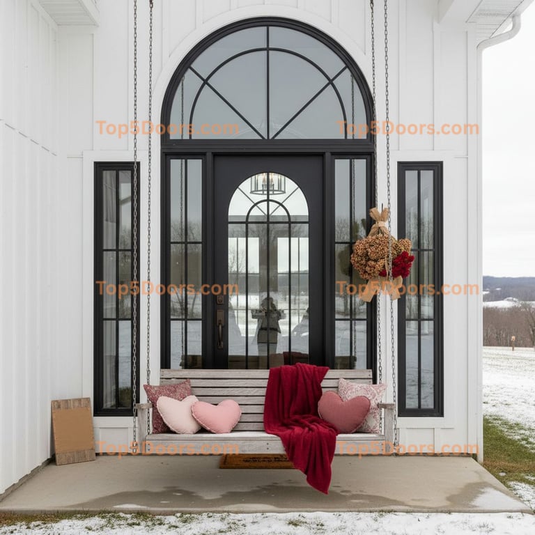 Ohio wrought iron arched single modern farmhouse Door