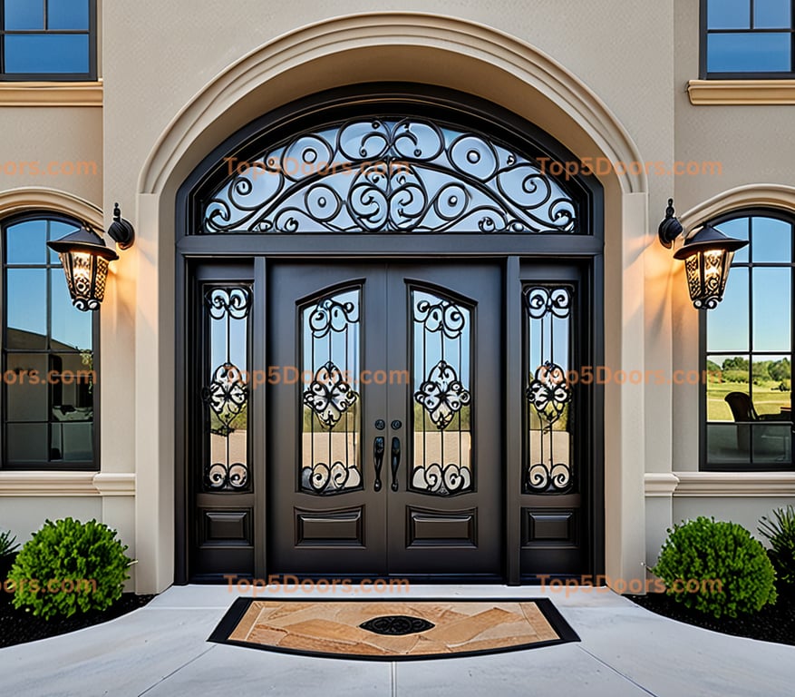 Ohio wrought iron arched single mediterranean Door
