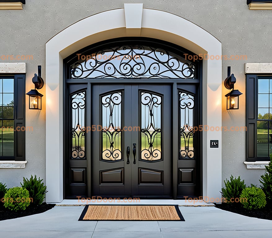 Ohio wrought iron barn door minimalist Door