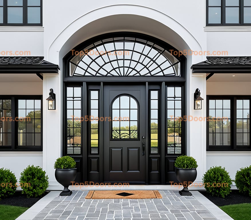 Ohio wrought iron glass paneled scandinavian Door