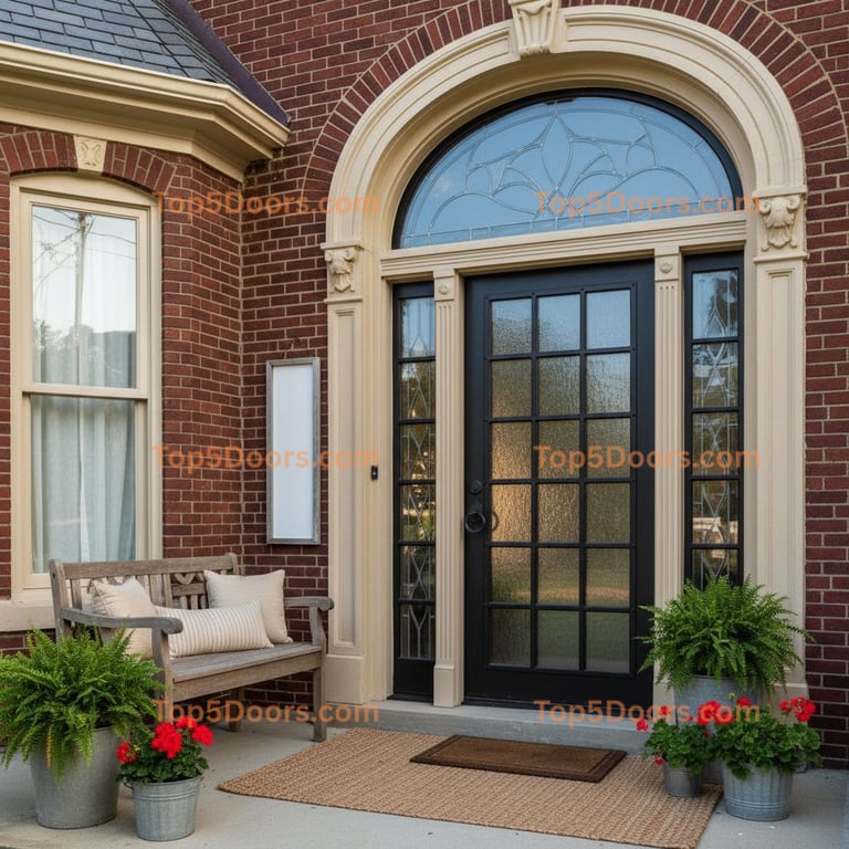 Ohio wrought iron glass paneled victorian Door