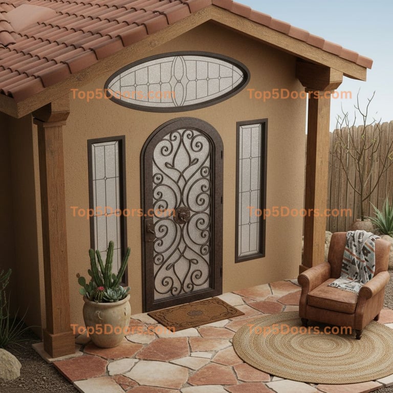 Ohio wrought iron single southwestern Door