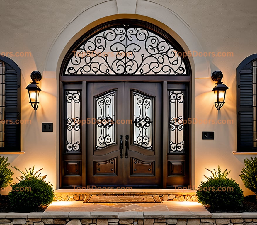 Ohio wrought iron single spanish colonial Door