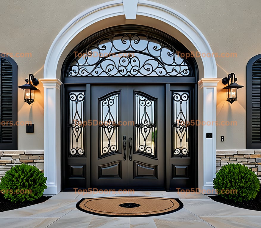 Ohio wrought iron single french provincial Door