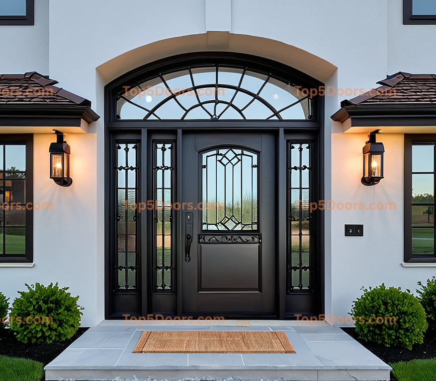 Ohio wrought iron steel frame scandinavian Door