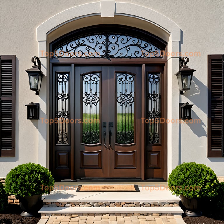 Ohio wrought iron steel frame coastal Door