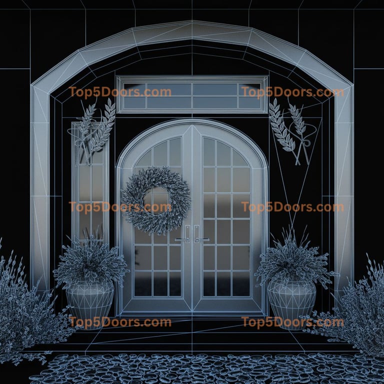 Oklahoma arched double korean modern Door