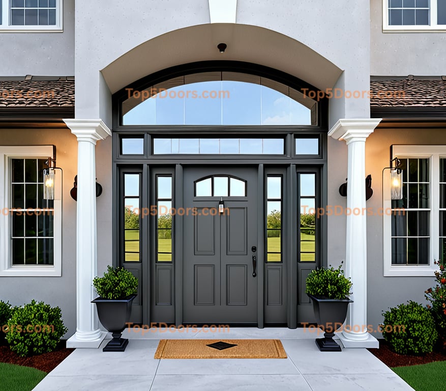 Oklahoma arched double mid-century modern Door