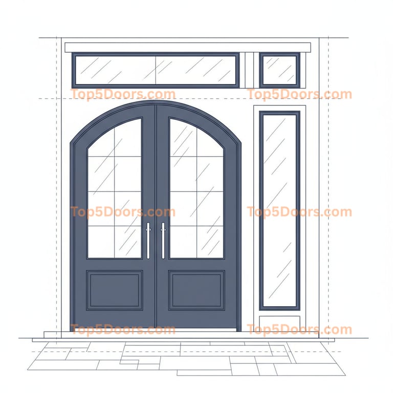 Oklahoma arched double craftsman Door