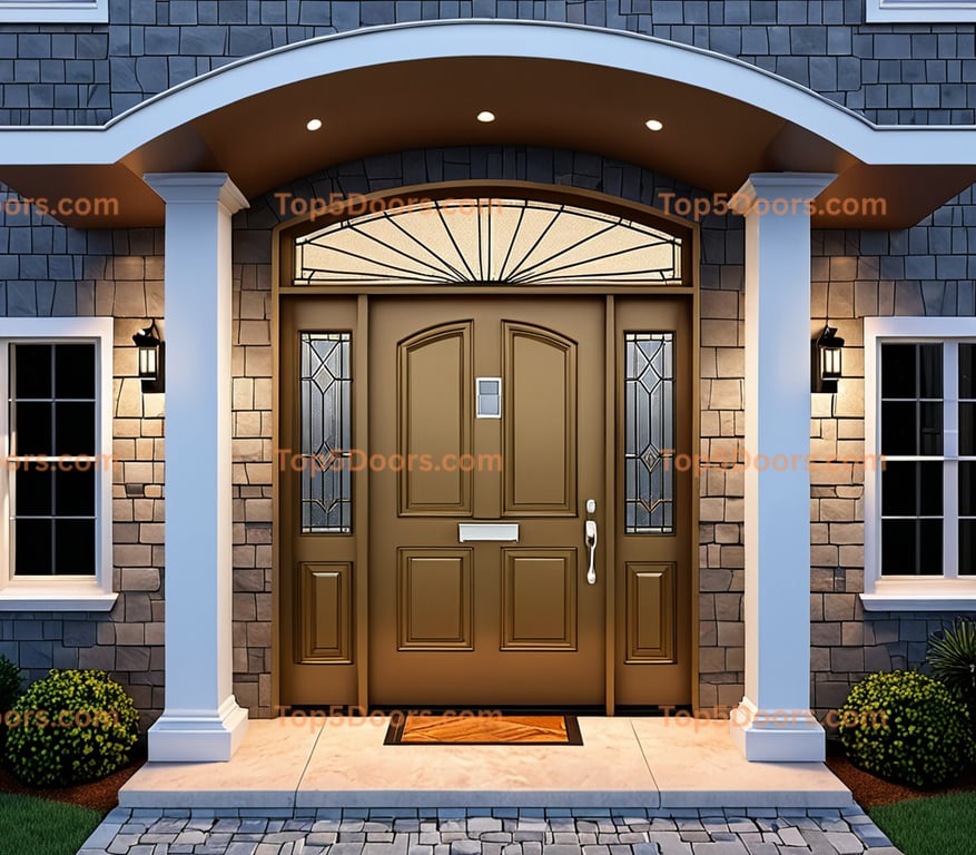 Oklahoma solid panel mid-century modern Door