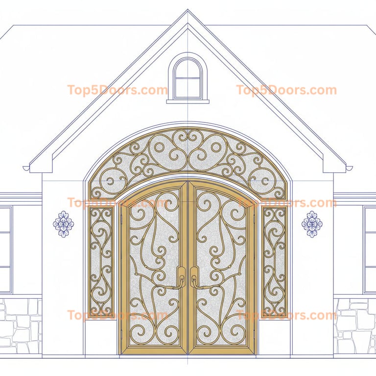 Oklahoma wrought iron double french provincial Door