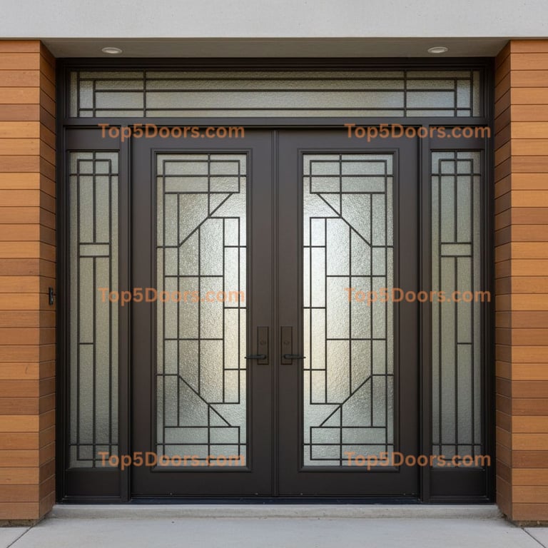 Oklahoma wrought iron double korean modern Door