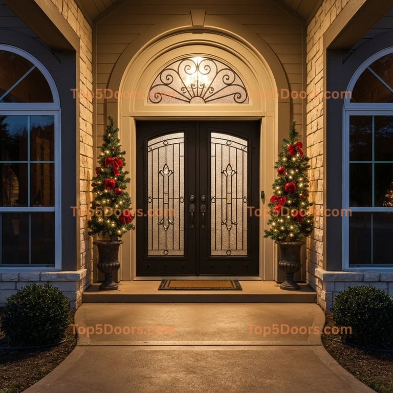 Oklahoma wrought iron double craftsman Door