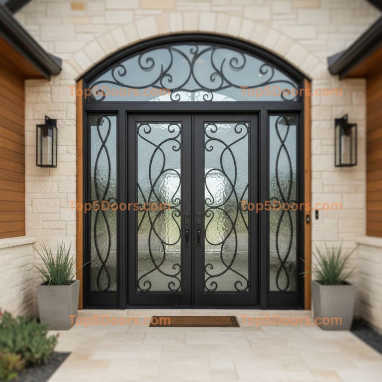 Oklahoma wrought iron double contemporary Door