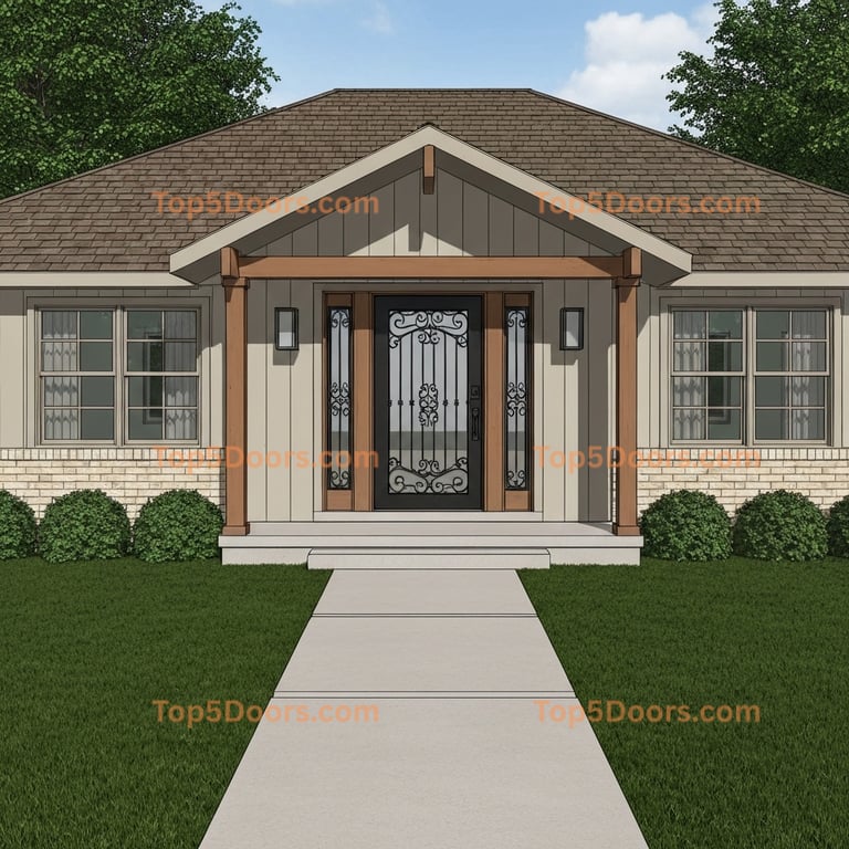 Oklahoma wrought iron french door mid-century modern Do