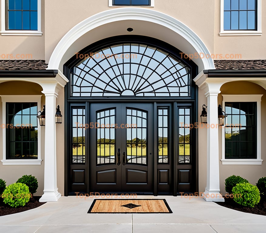 Oklahoma wrought iron solid panel cape cod Door