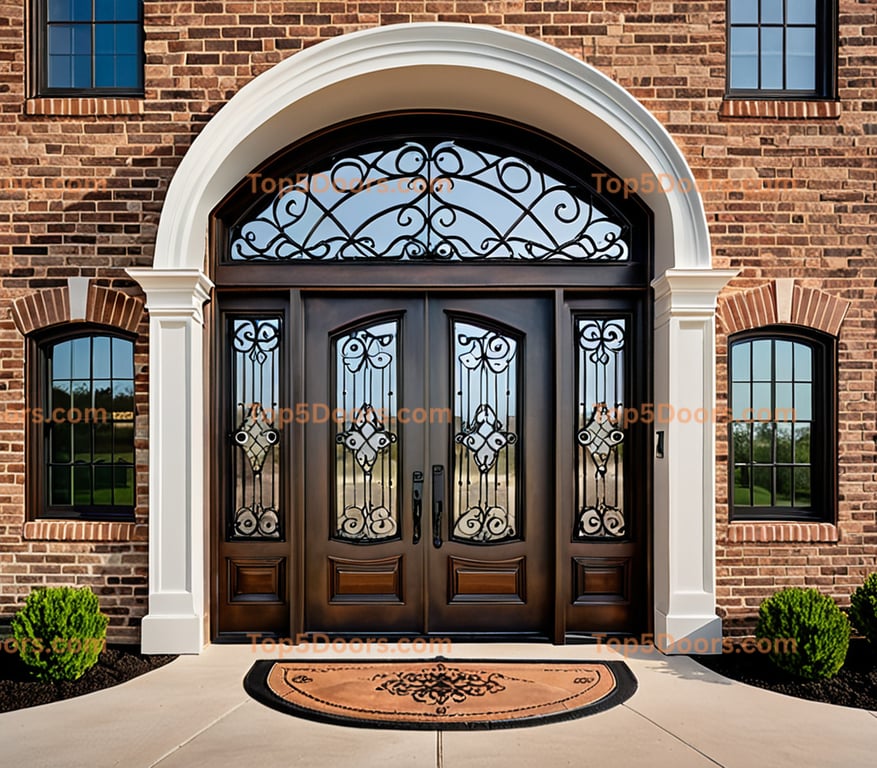 Oklahoma wrought iron steel frame georgian Door