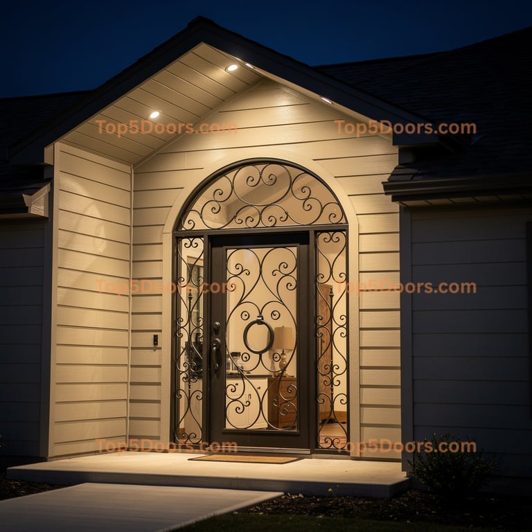 Oklahoma wrought iron steel frame cape cod Door