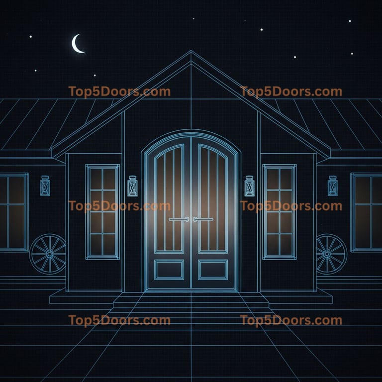 Oklahoma wrought iron steel frame minimalist Door