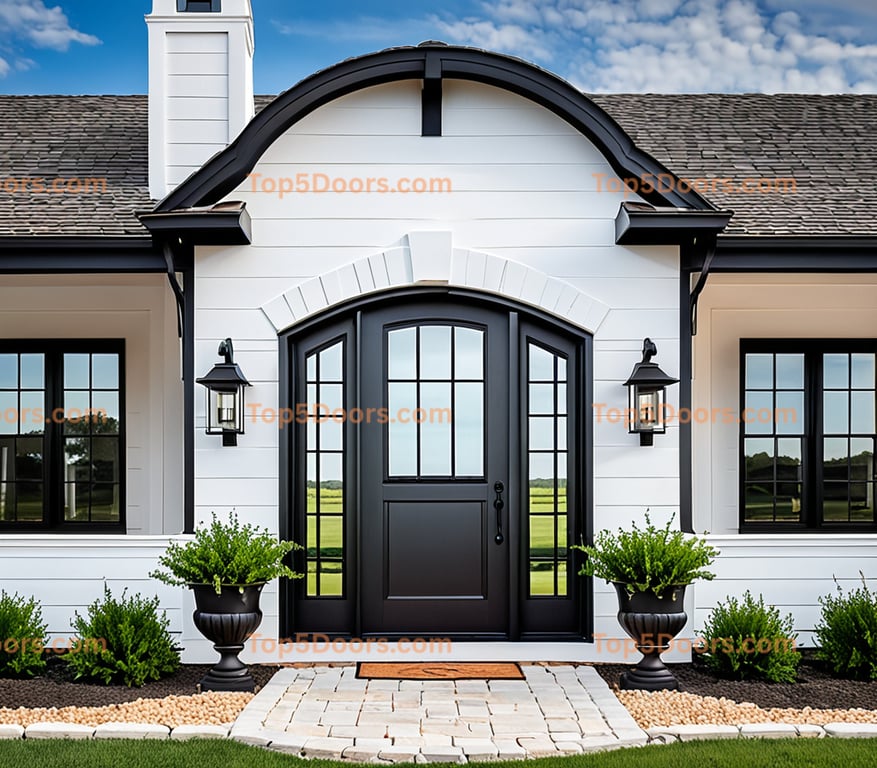 Oklahoma wrought iron steel frame modern farmhouse Door