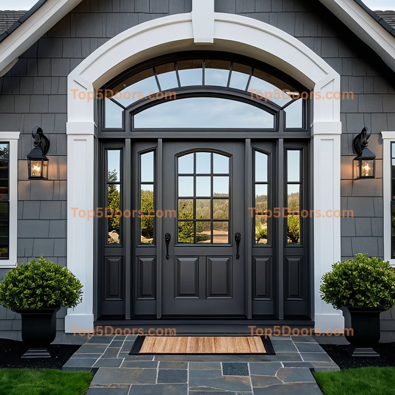 Oregon arched double modern farmhouse Door