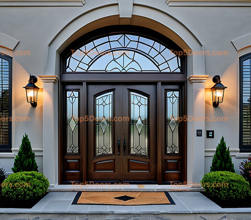 Oregon arched double french country Door