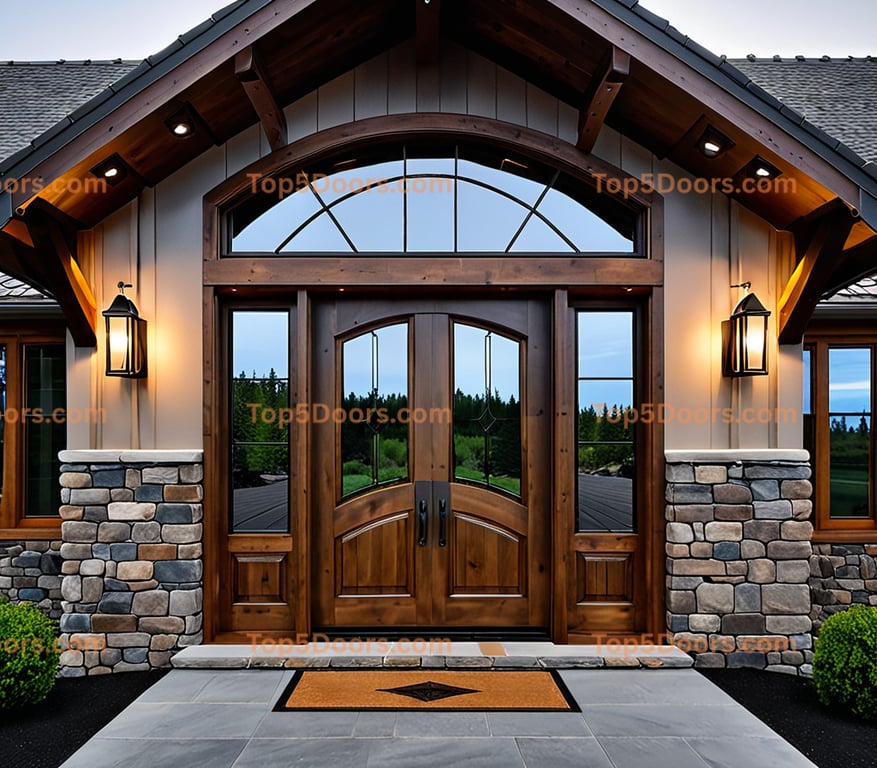 Oregon glass paneled mountain lodge Door