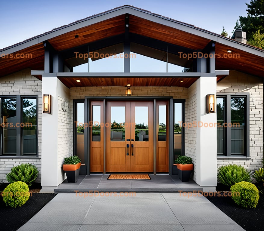 Oregon solid panel mid-century modern Door