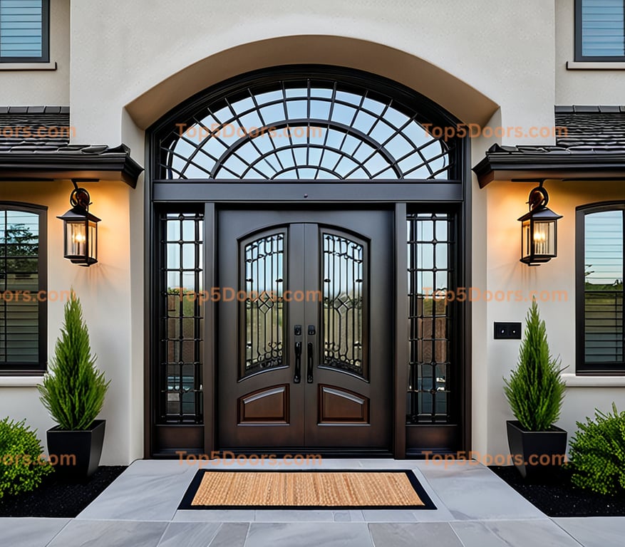 Oregon wrought iron arched single industrial Door