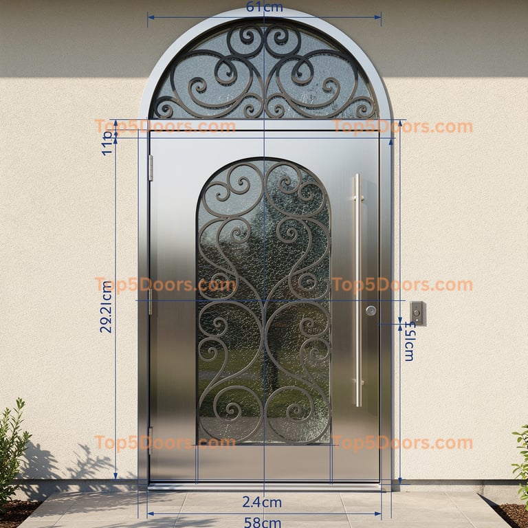 Oregon wrought iron arched single modern Door