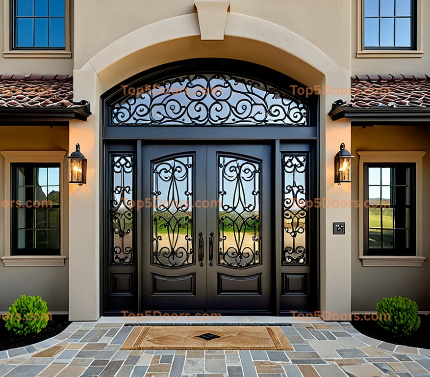 Oregon wrought iron barn door french provincial Door
