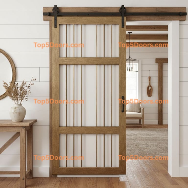 Oregon wrought iron barn door traditional american Door