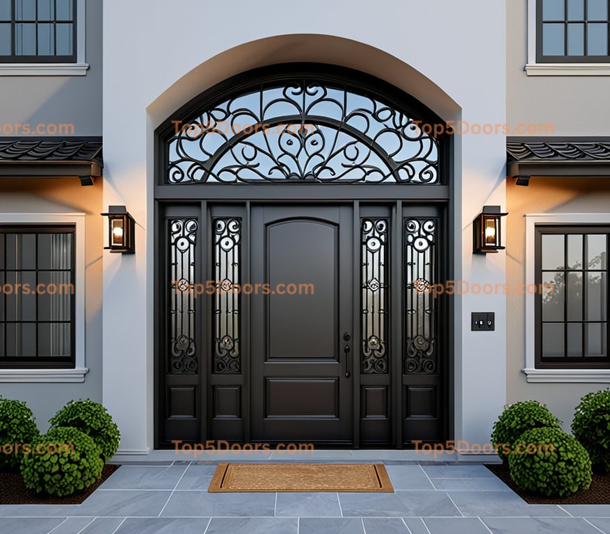 Oregon wrought iron double korean modern Door