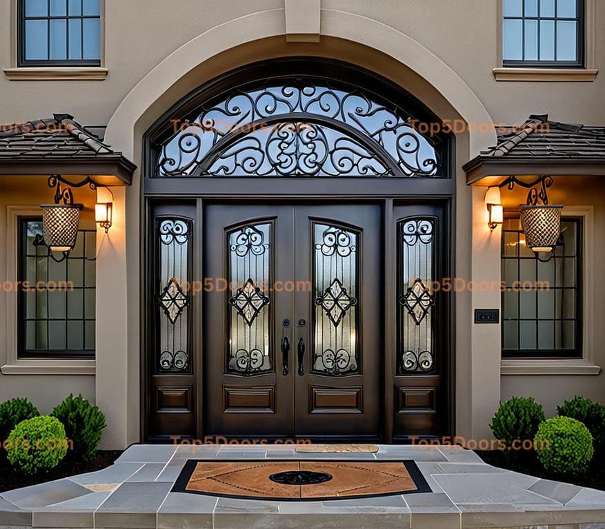 Oregon wrought iron double georgian Door