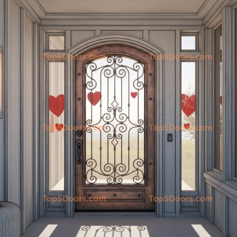 Oregon wrought iron french door coastal Door