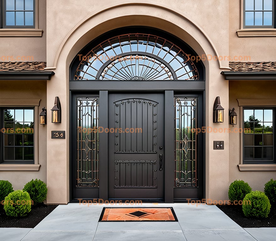 Oregon wrought iron single industrial Door