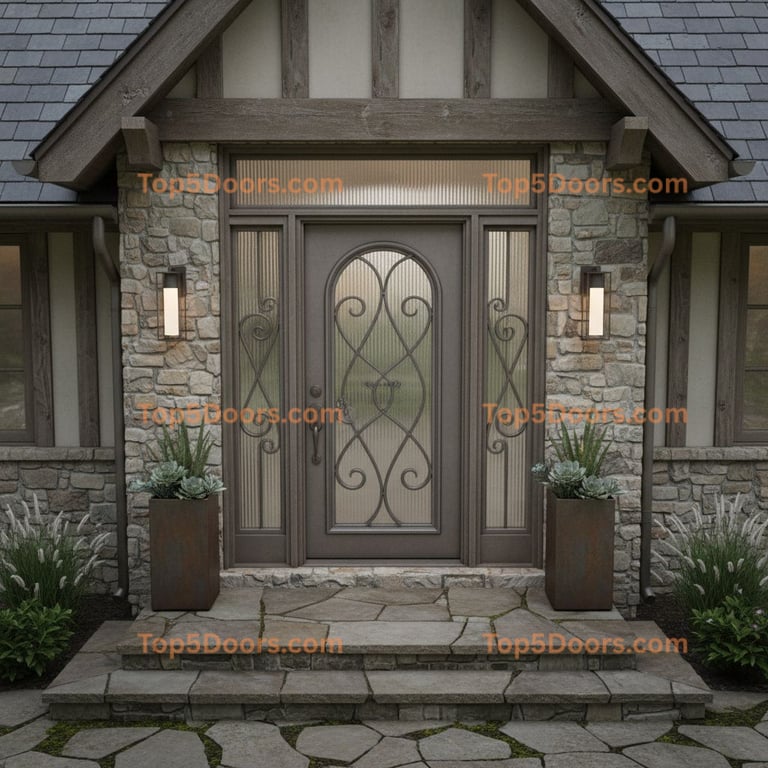 Oregon wrought iron single french country Door