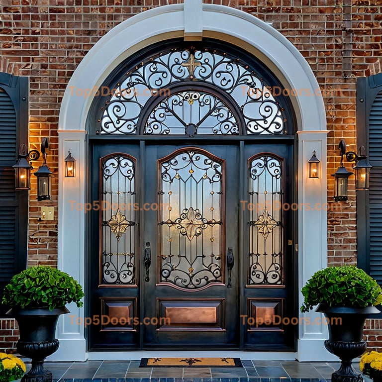 Oregon wrought iron single cape cod Door