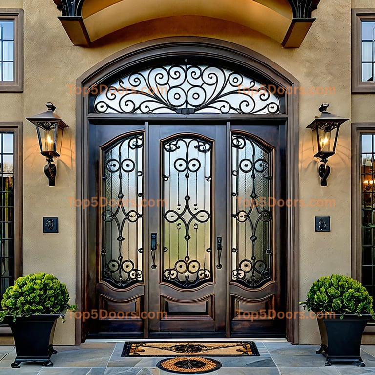 Oregon wrought iron single contemporary Door