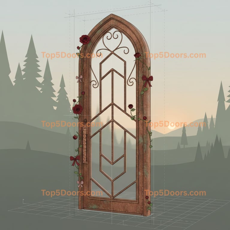 Oregon wrought iron steel frame industrial Door