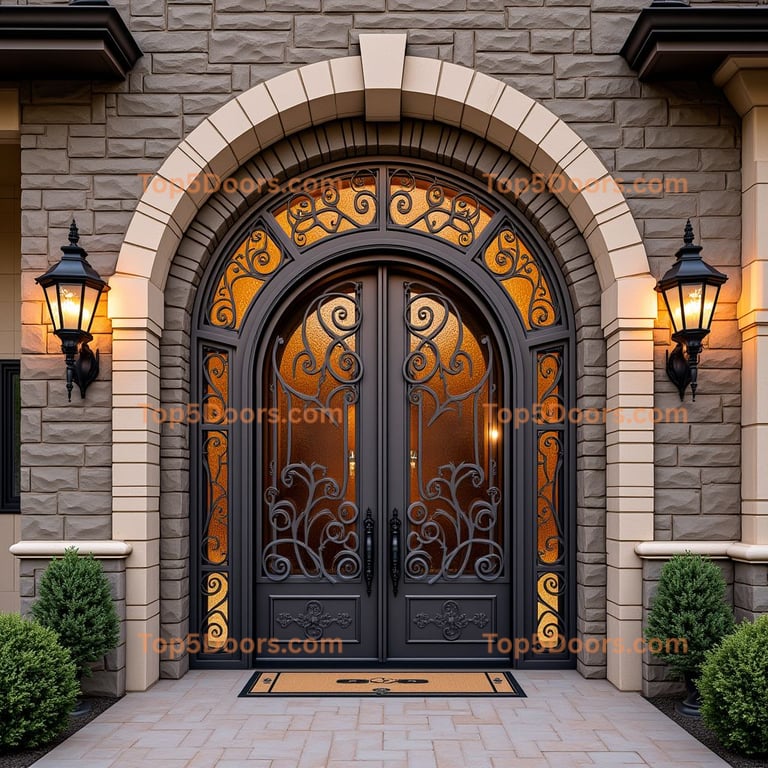 Ornate Arched Entryway Door