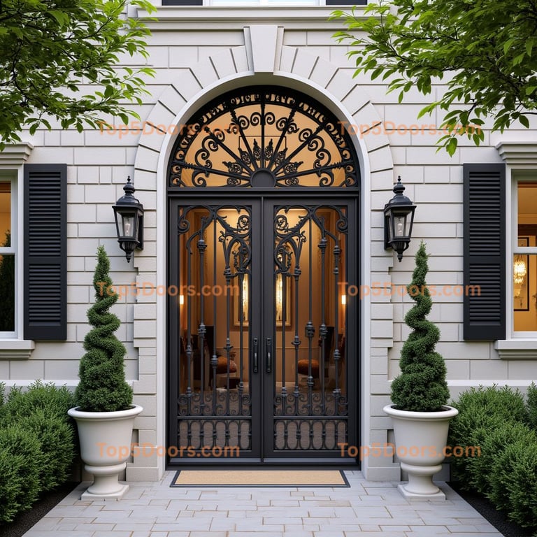 Ornate Black Metal Double Door