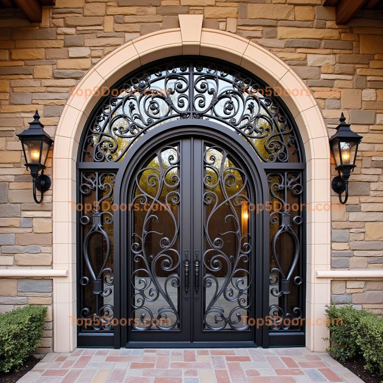 Ornate Black Metal Double Door