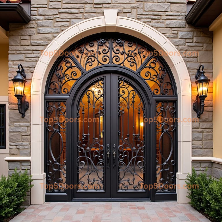 Ornate Black Metal Double Door