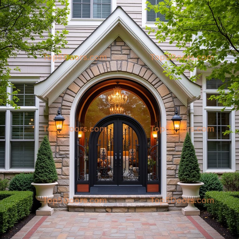 Ornate Black Metal Double Door