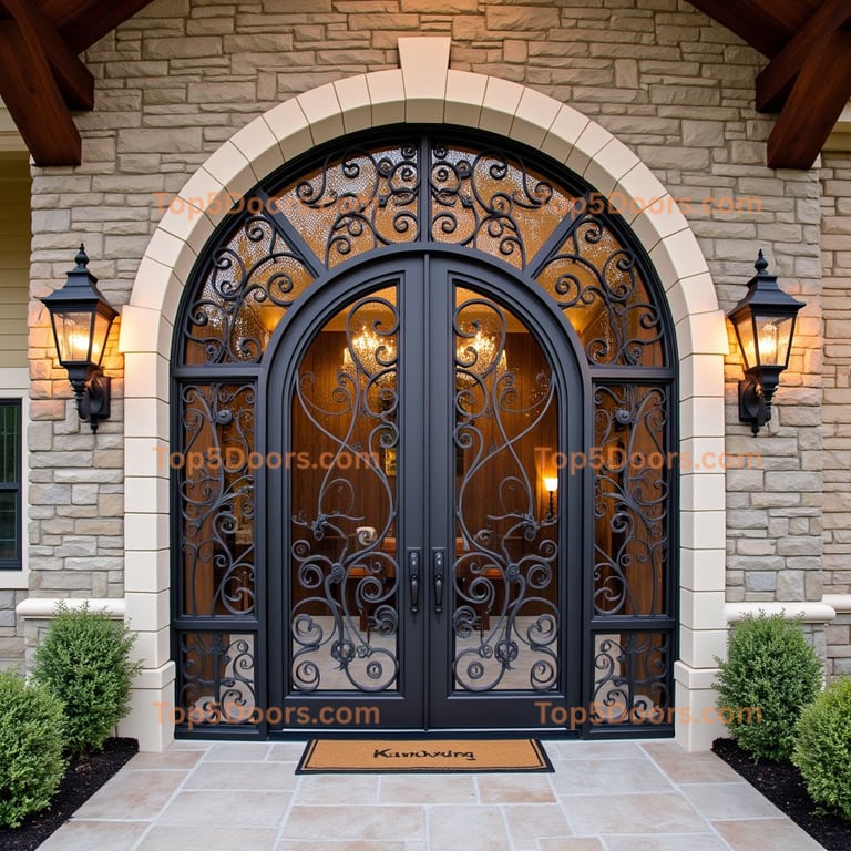 Ornate Black Metal Double Door