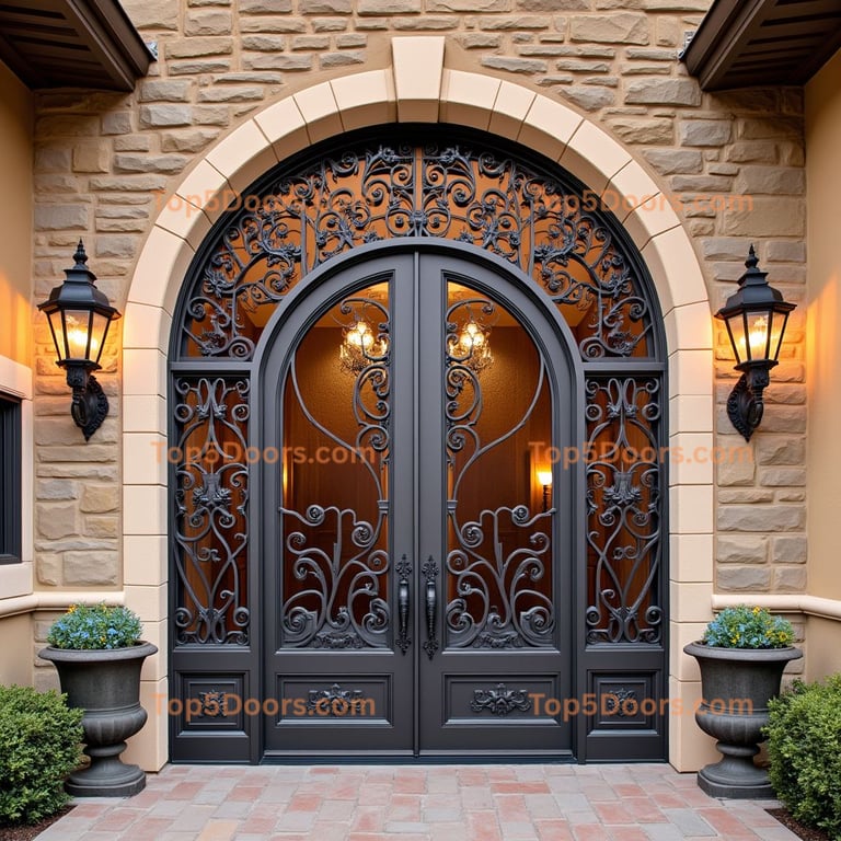 Ornate Iron Double Doors
