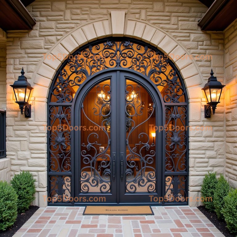 Ornate Metal and Glass Entrance